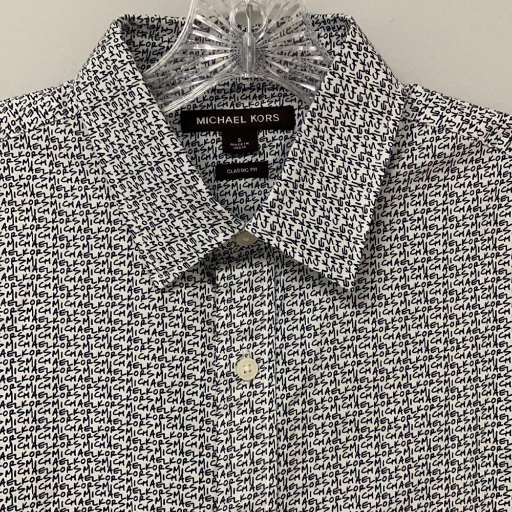 Michael Kors Signature Print Classic Fit Shirt Size S